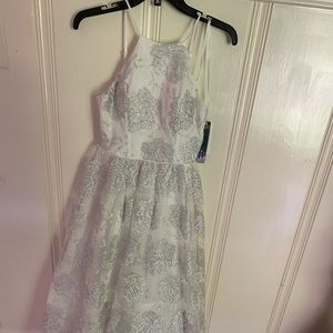 White and silver formal dress nwt